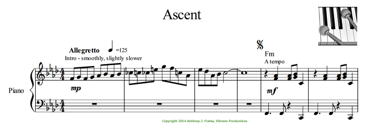 Ascent sheet music Copyright 2014-2022 Frates/Vibrano